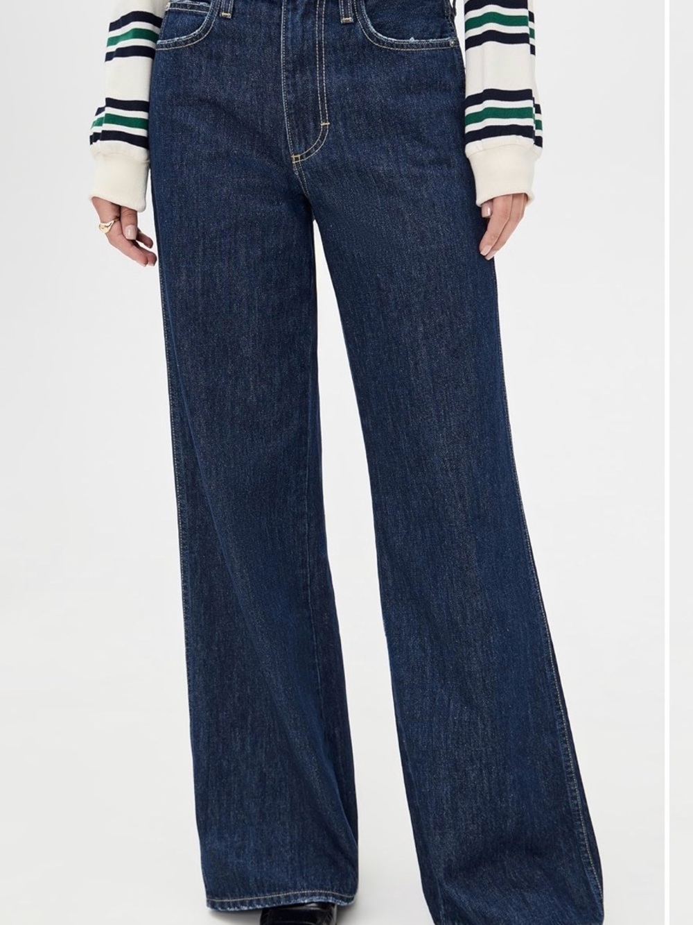 AMO Frida Denim Dark Blue Wide-Leg High-Rise Jeans - Picture 3 of 6